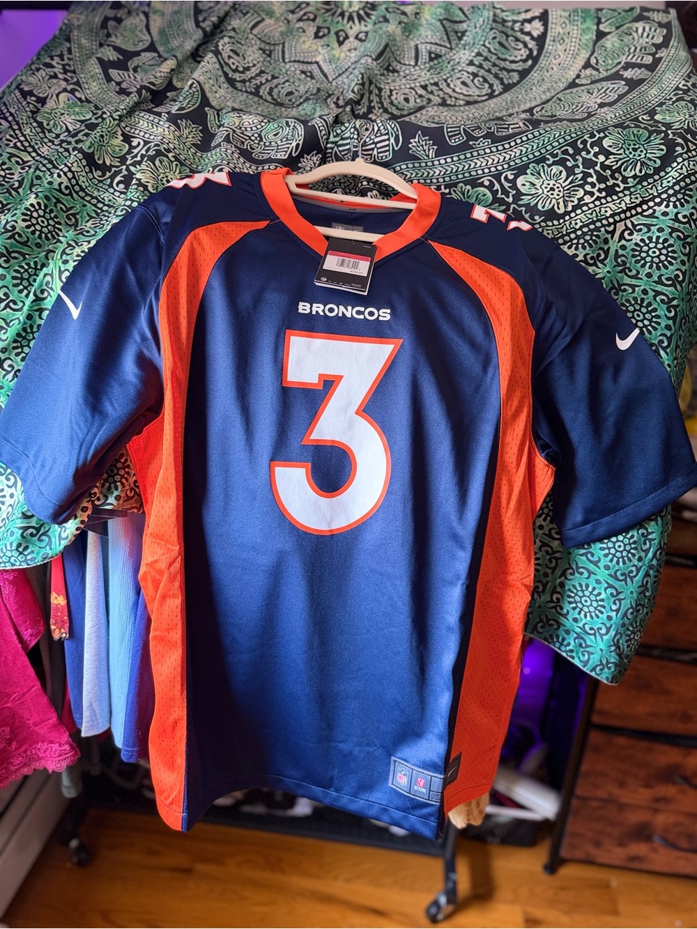 Nike Broncos Football Jersey - Navy & Orange